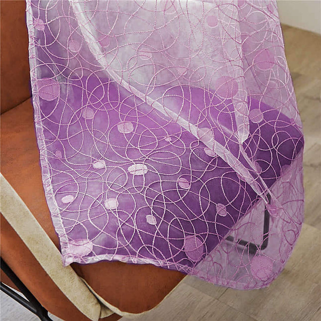 Visillo bordado malva con lunares