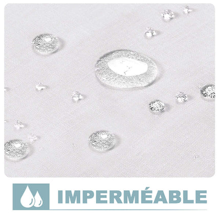 Cortina exterior translúcida con ojales