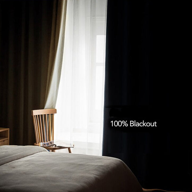 Cortina Opaca Azul con Textura Lino