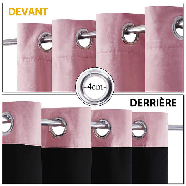 Cortina Térmica Terciopelo Rosa Palo