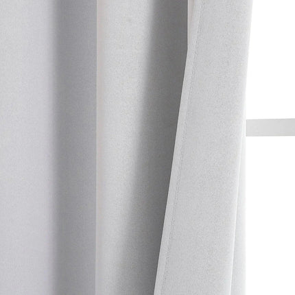 Cortina lisa blanca con ojales