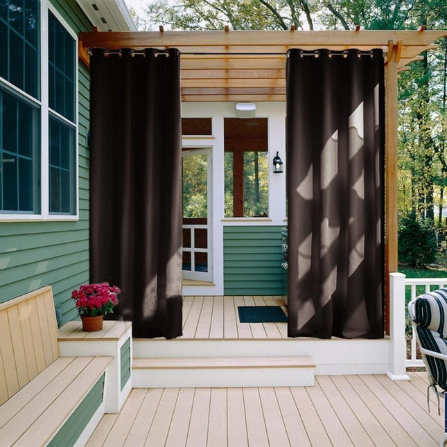 Cortina exterior para terraza con ojales