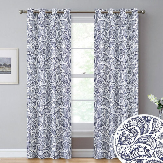 Cortina con estampado de cachemira