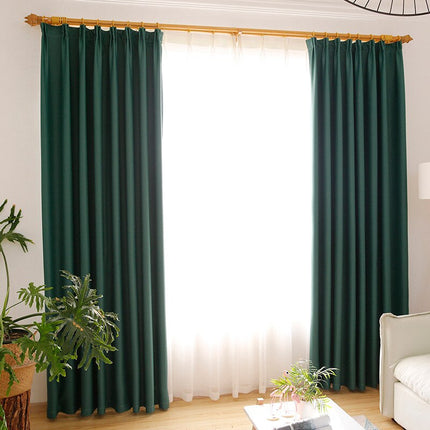Cortina opaca para salón verde oscuro