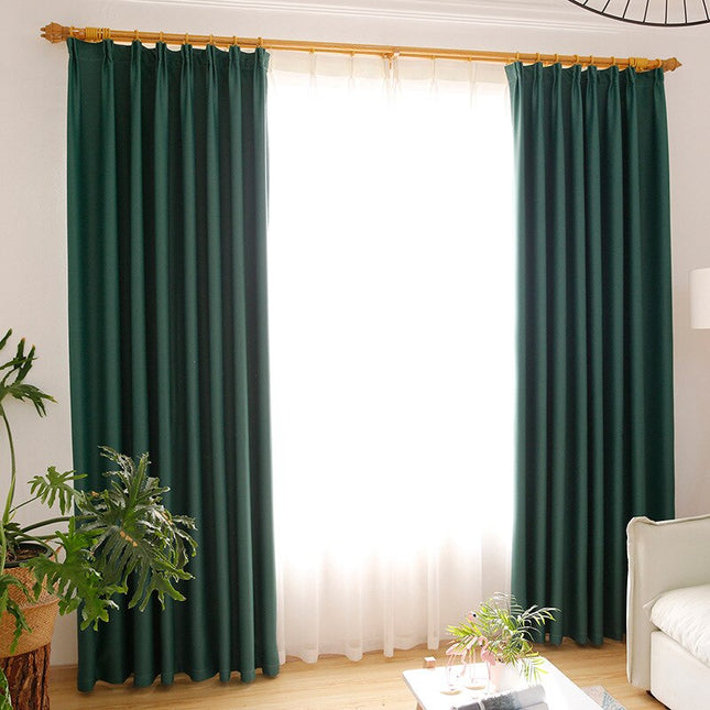 Cortina opaca para salón verde oscuro