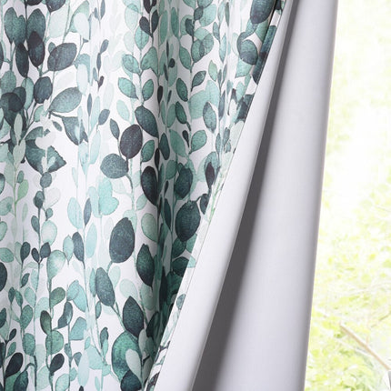 Cortina de exterior con estampado hojas