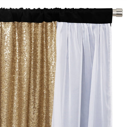 Cortina Opaca con Panel de Lentejuelas