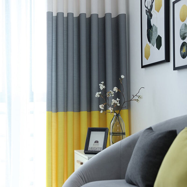 Cortina moderna de dos colores