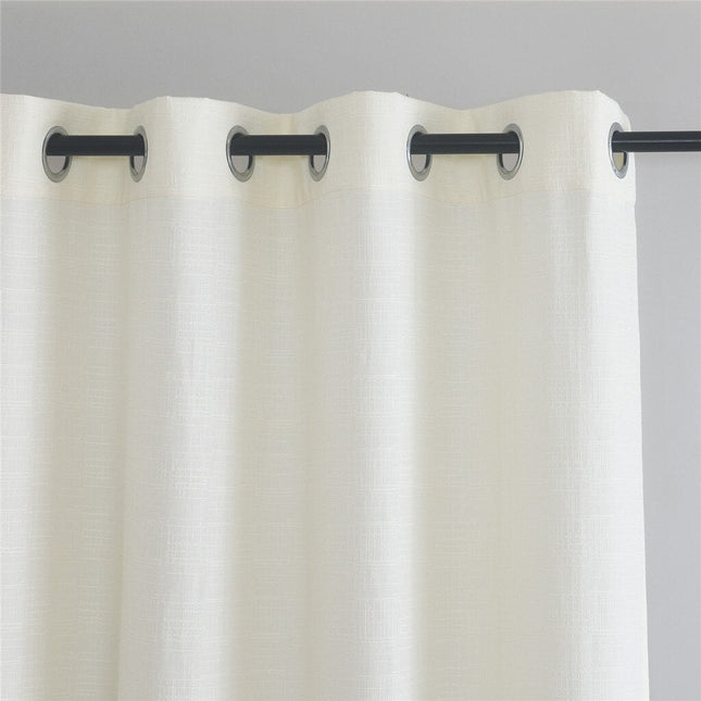 Cortina texturizada de salón con ojales