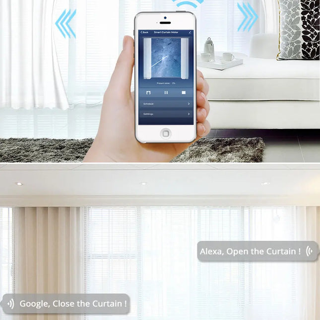 Riel para cortina eléctrico inteligente