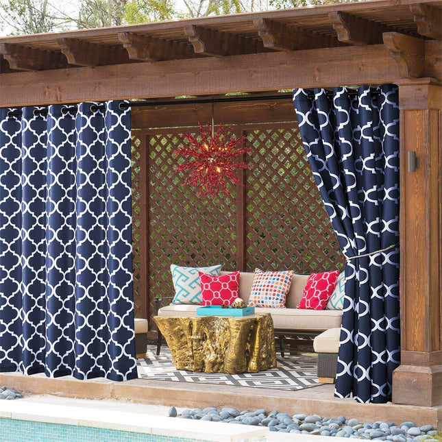 Cortina de Exterior con Estampado Marroquí