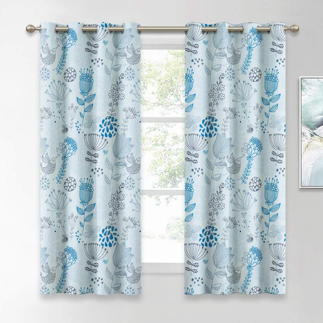 Cortina con estampado floral para salón