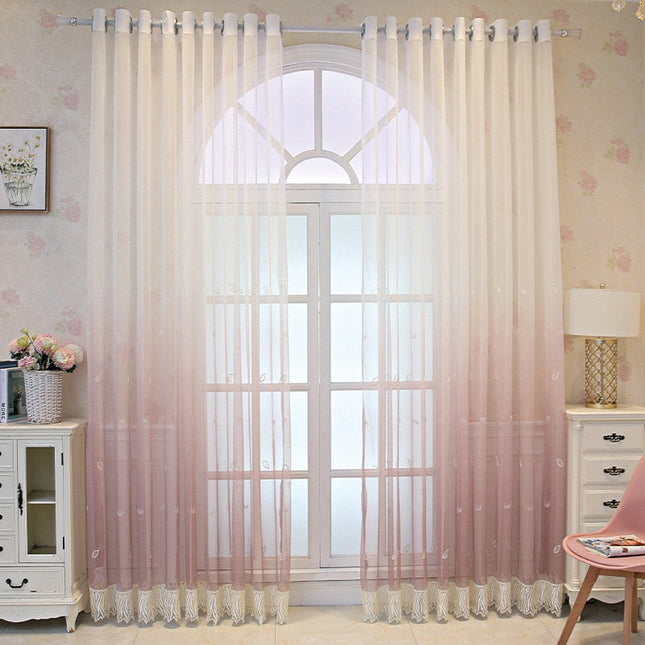 Visillo Translúcido Elegante con Flecos