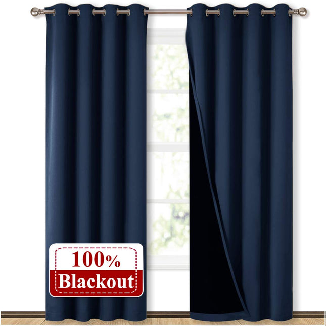 Cortina térmica opaca azul noche