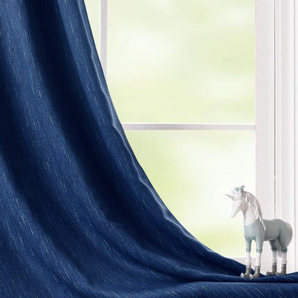 Cortina de tela efecto lino para salón