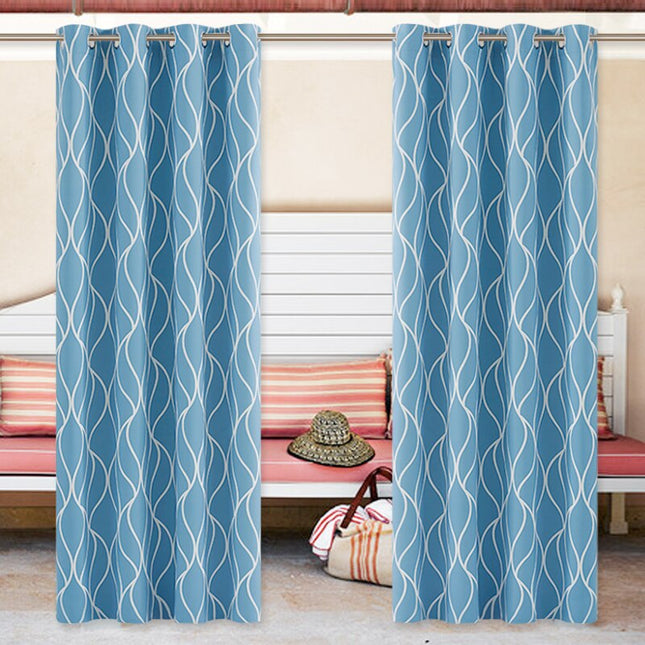 Cortina exterior con estampado de ondas