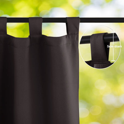 Cortina de exterior impermeable marrón