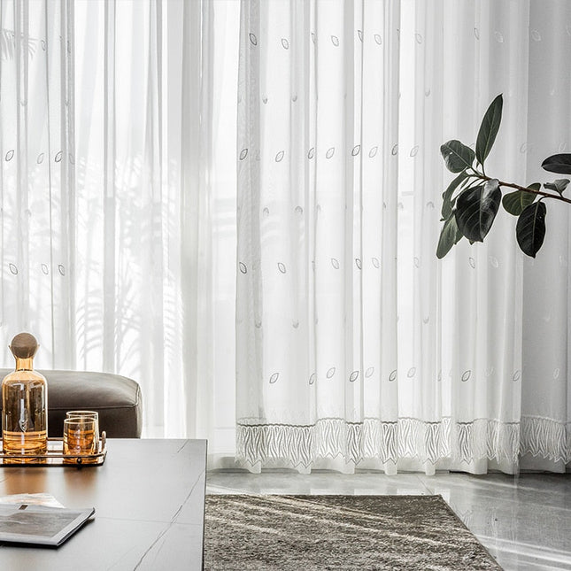 Visillo Translúcido Elegante con Flecos