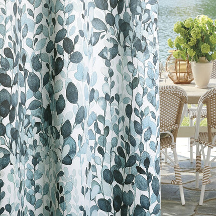 Cortina de exterior con estampado hojas