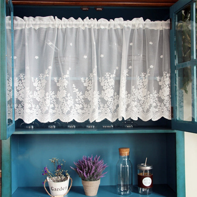 Visillo blanco con textura efecto jacquard