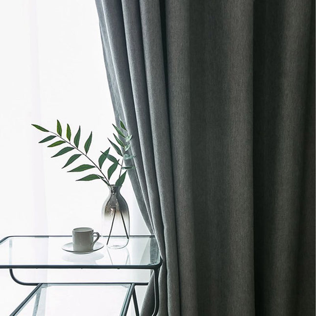 Cortina de Salón Gris con Franja