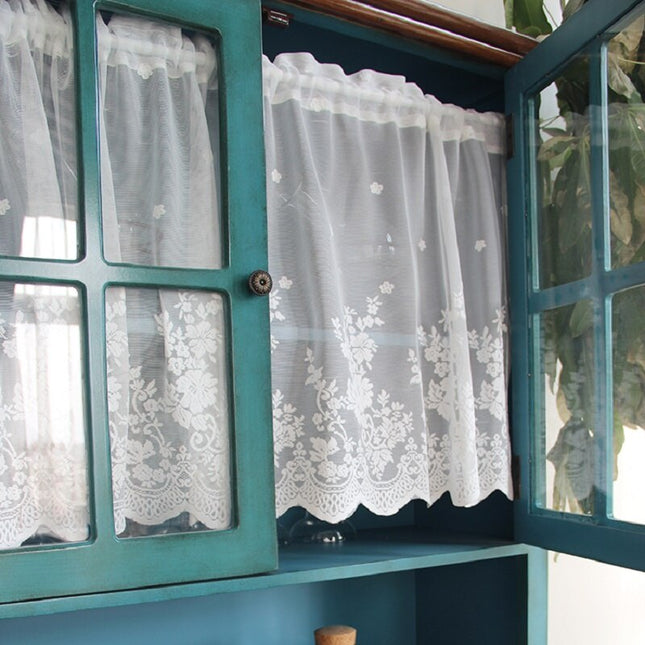 Visillo blanco con textura efecto jacquard