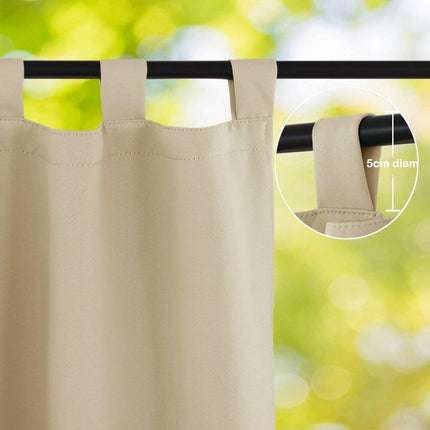 Cortina exterior para porche con ojales