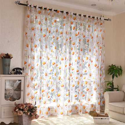 Visillo estampado con flores de margaritas