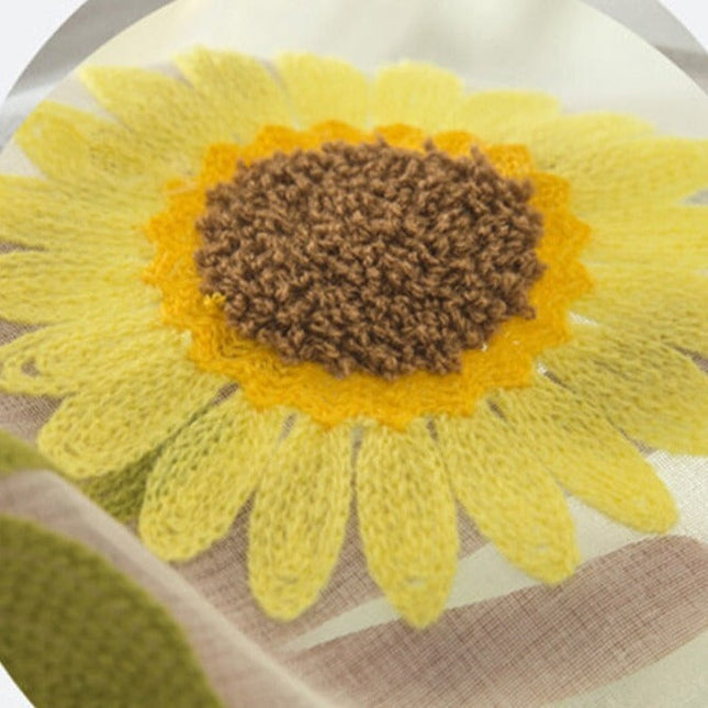 Visillo Bordado con Girasoles Amarillos