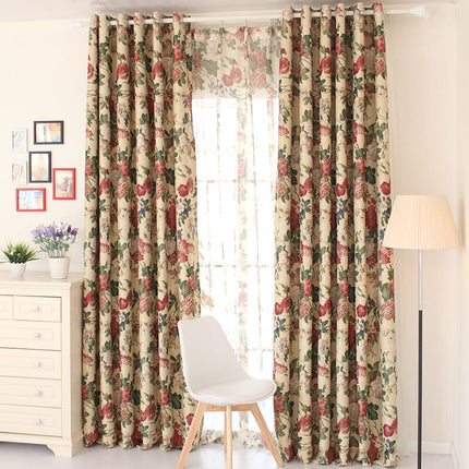 Cortina Opaca con Estampado Floral Campestre