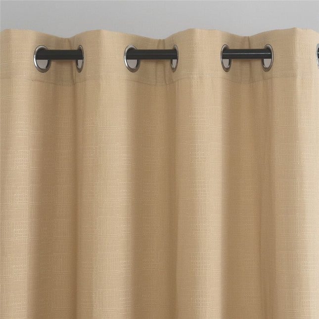 Cortina texturizada de salón con ojales