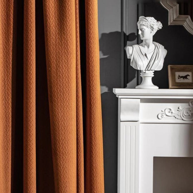 Cortina opaca texturizada para dormitorio