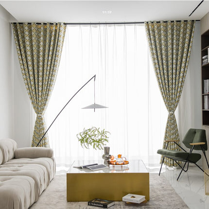 Cortina Estampada con Motivos Geométricos Nórdicos