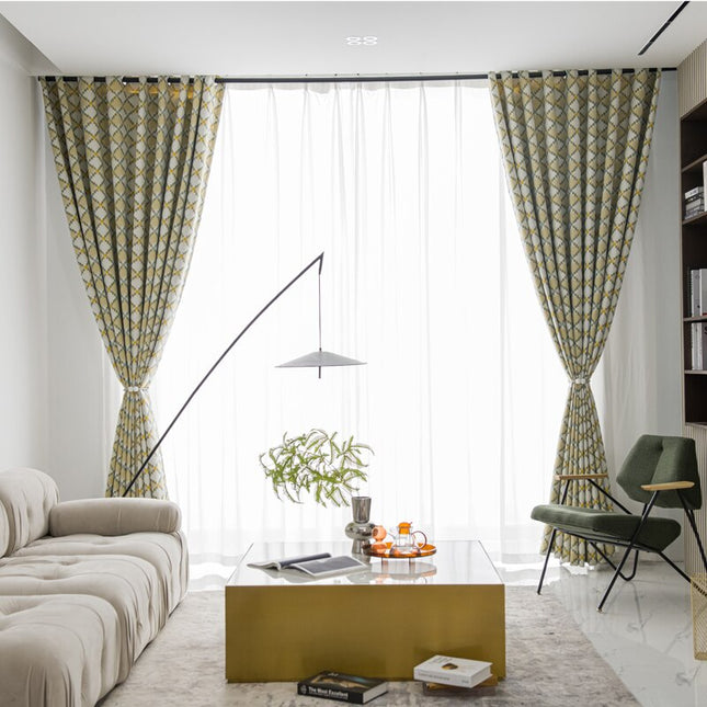 Cortina Estampada con Motivos Geométricos Nórdicos