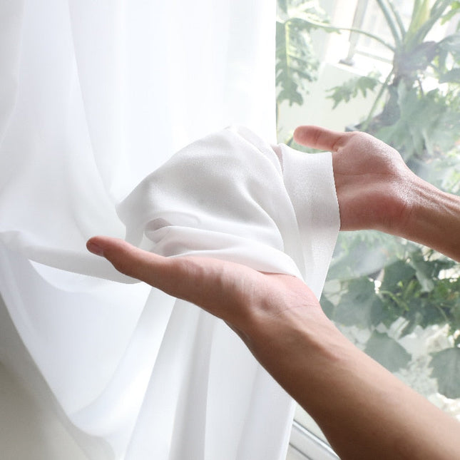 Cortina Visillo Blanco Tela Ligera