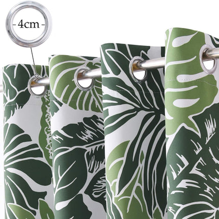 Visillo de cocina con estampado tropical