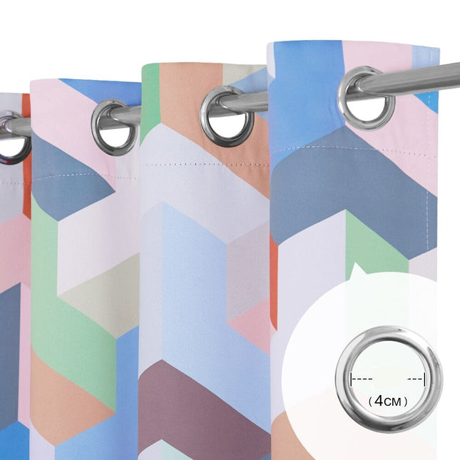 Cortina de exterior con estampado geométrico