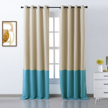 Cortina opaca bicolor para salón moderno