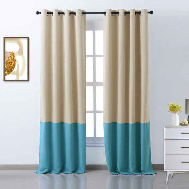 Cortina opaca bicolor para salón moderno