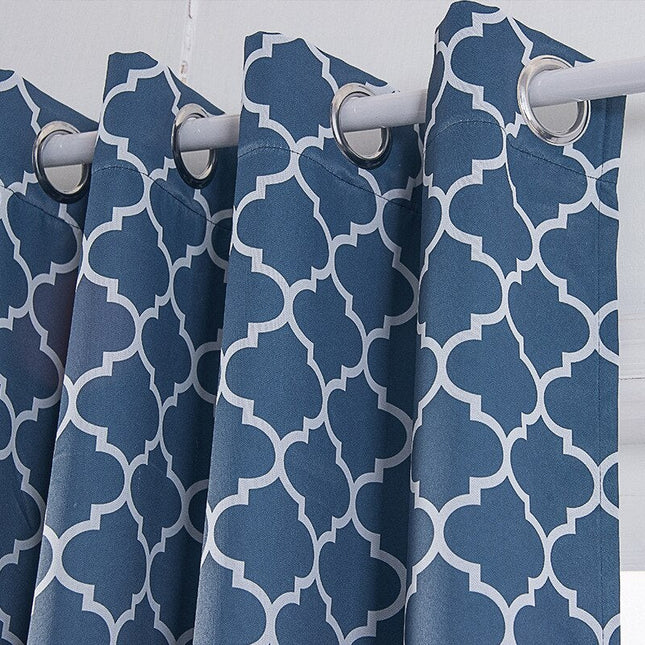 Cortina con estampado geométrico marroquí