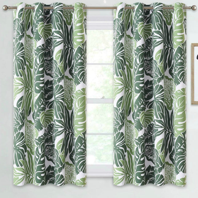 Visillo de cocina con estampado tropical