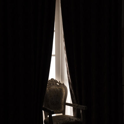 Cortina Opaca Abstracta Color Tierra Siena