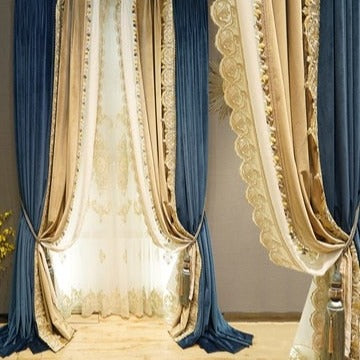 Visillo bordado para salón estilo clásico
