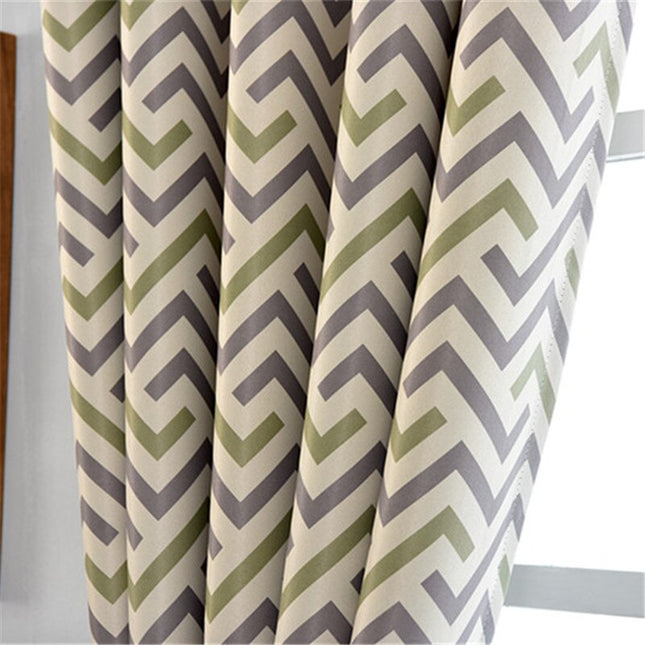 Cortina moderna con estampado de chevron