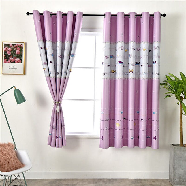 Cortina infantil con estampado del mar