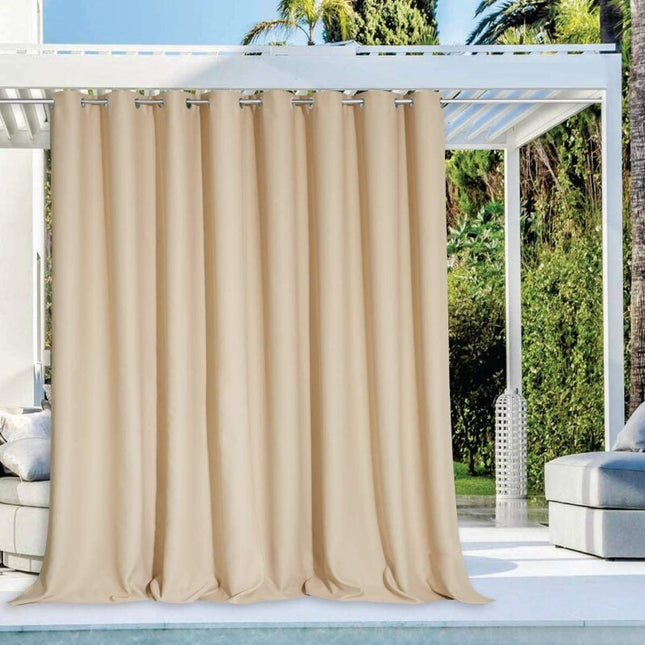 Cortina de exterior resistente color beige