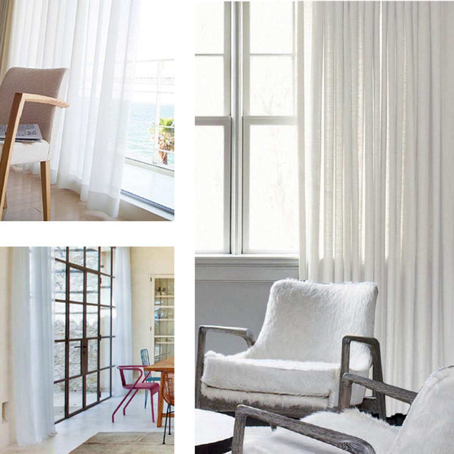 Visillo Translúcido Liso Blanco Salón