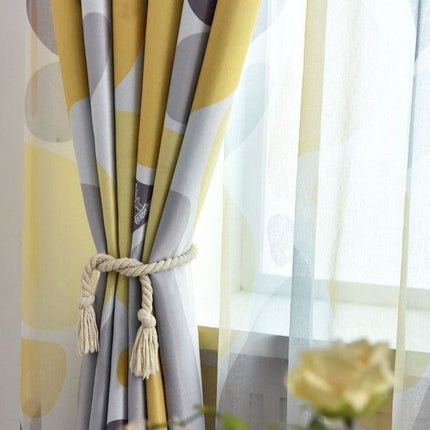 Visillo moderno con estampado geométrico abstracto