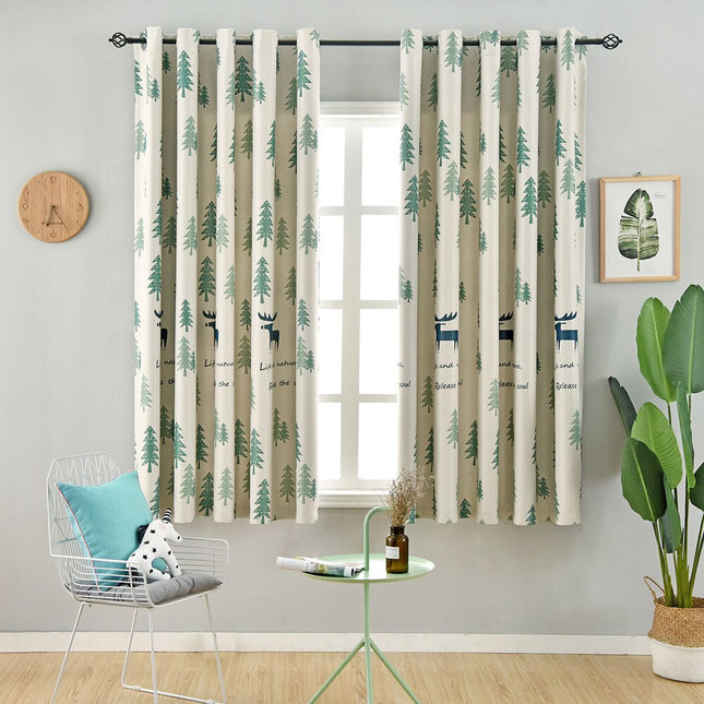 Cortina Opaca Infantil Estampado Bosque