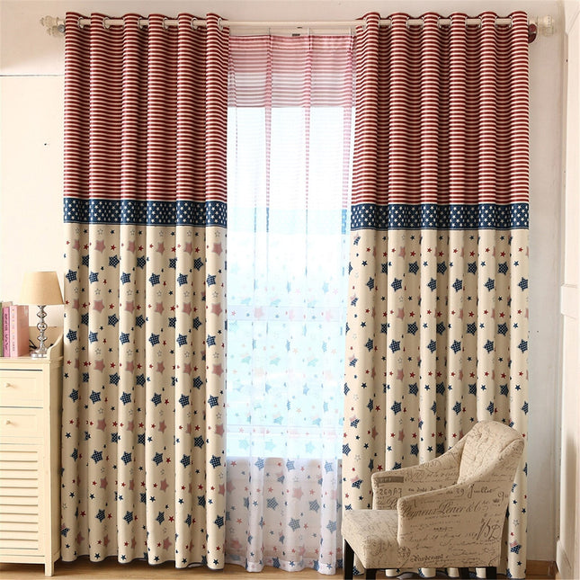 Cortina opaca infantil estilo bandera americana